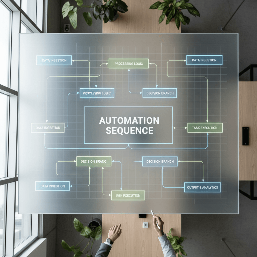 Automated workflow diagram on digital canvas